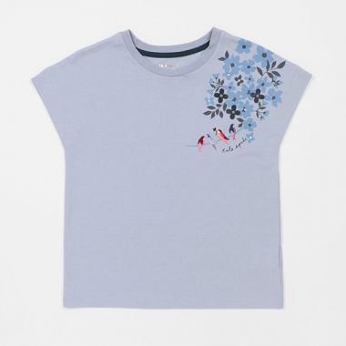 ガールズ トロピカルフローラTシャツ(140cm サックス): ジュニア