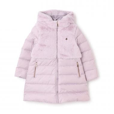 フェイクファー切り替えダウンコート