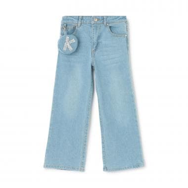 ロゴビジューポーチつきデニムパンツ