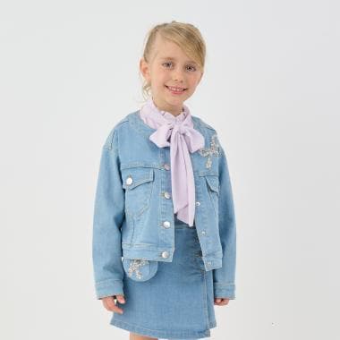 ボウビジューデニムジャケット