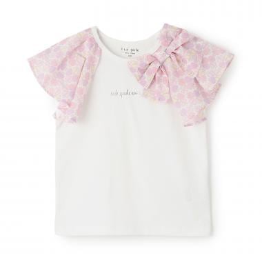 スペードフラワーラッフルスリーブTシャツ