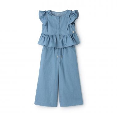 ペプラムトップス＆パンツセット