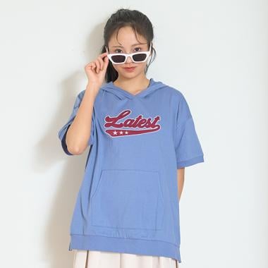 【7days】ロゴアップリケパーカー