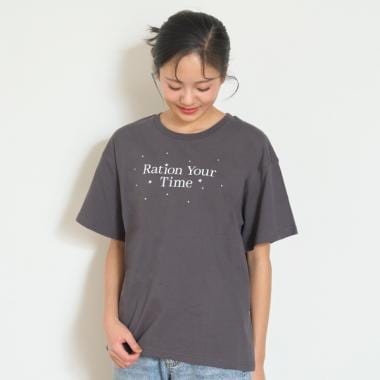 【7days】【GOODPRICE】【綿100％】ロゴラインストーンTシャツ