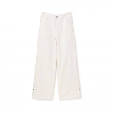 【7days】脇ハート刺しゅうワイドパンツ