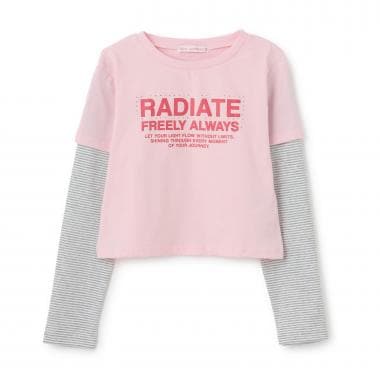 【7days】レイヤード風長袖Tシャツ