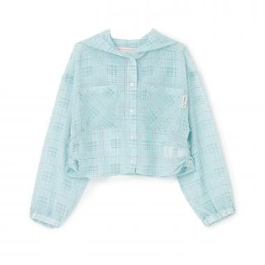 【7days】シアーチェックシャツパーカー