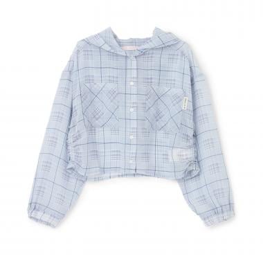 【7days】シアーチェックシャツパーカー