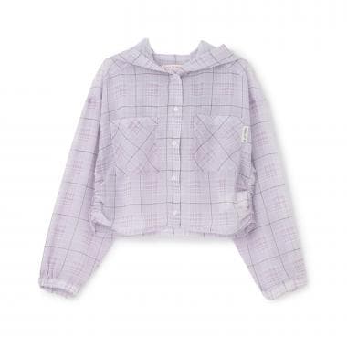 【7days】シアーチェックシャツパーカー