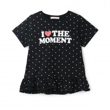 【7days】ドット裾フリルTシャツ