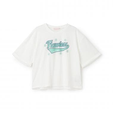 【7days】ロゴ＋お花刺しゅうTシャツ