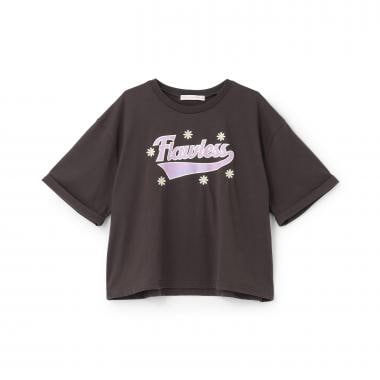 【7days】ロゴ＋お花刺しゅうTシャツ