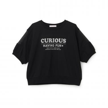 【7days】袖シアーガーリー5分袖Tシャツ