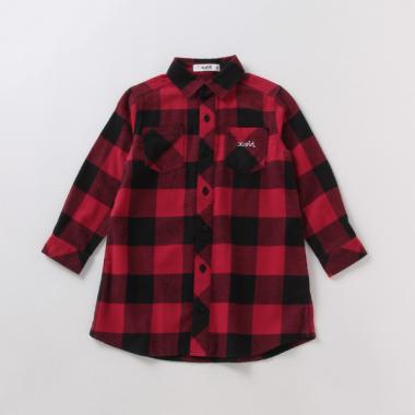 snow peak 手染め フランネルチェック ワンピースシャツ 赤 L snow peak 手染め フランネルチェック ワンピースシャツ 赤 L