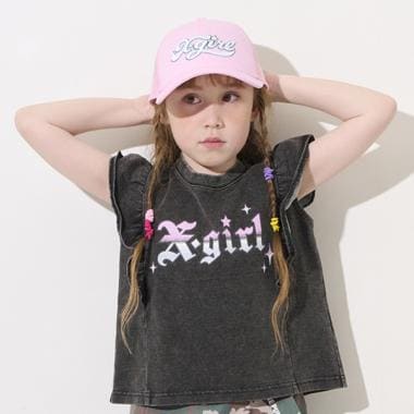デニムフリルヴィンテージロゴ半袖Tシャツ