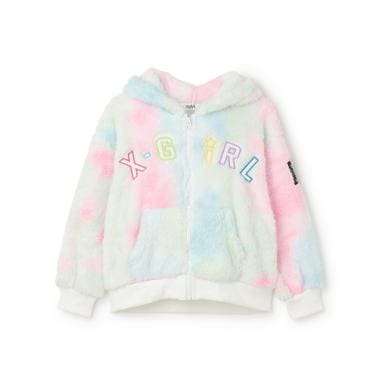 ロゴアップリケ刺しゅうフラッフィージップパーカー