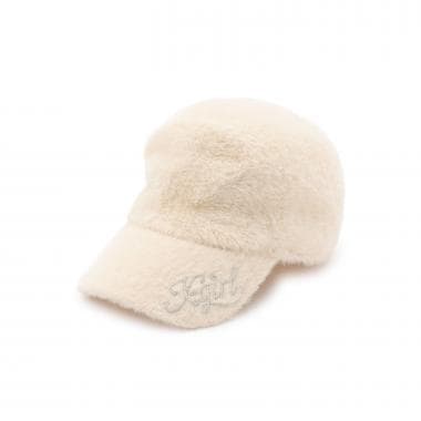 ロゴ刺しゅうファーキャップ