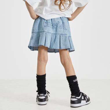 バックロゴ 切替プリーツスカート