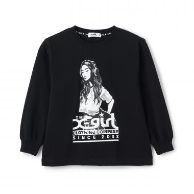 スケボーガールイラスト 長袖Tシャツ