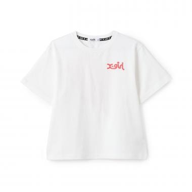 キラッキー+メッセージロゴ バックプリント半袖Tシャツ