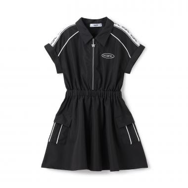 肩ロゴラインカーゴ半袖ワンピース