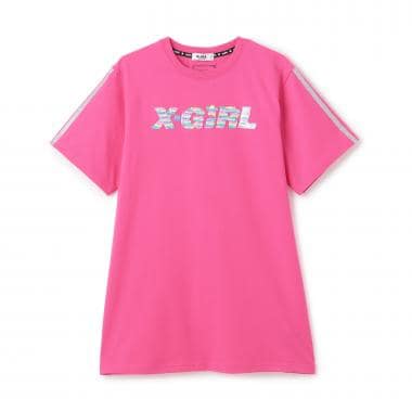 スパンコール刺しゅう 半袖Tワンピース