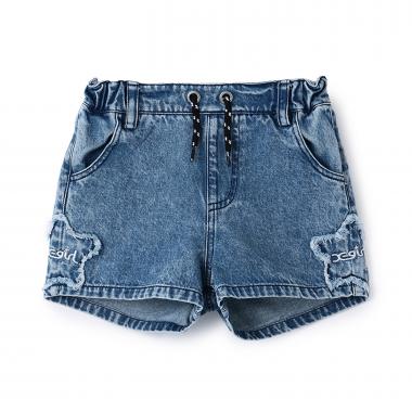 星パッチ デニムショートパンツ