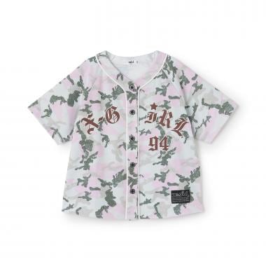 パッチロゴ刺しゅう ベースボール半袖シャツ