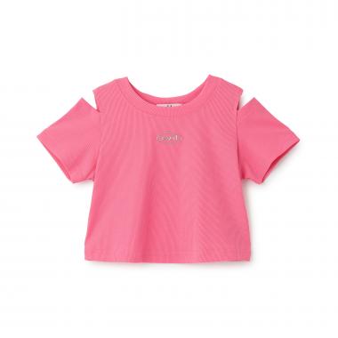 肩あき半袖チビTシャツ