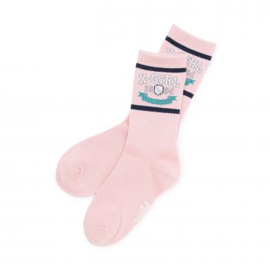 エンブレムロゴライン リブクルーソックス