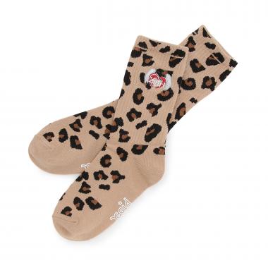 ハートロゴ刺しゅう リブクルーソックス