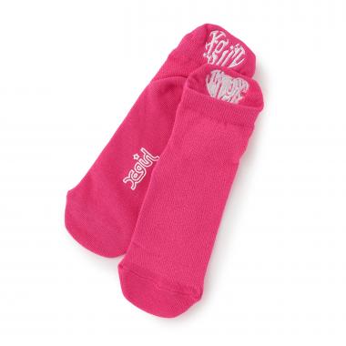 バックハートロゴ刺しゅう メッシュショートソックス