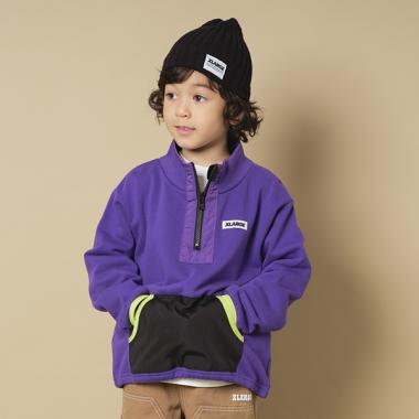 新品　by billie バイビリー　海外子供服　ハーフジップ　インヤン　上着 WEB限定】別生地ポケットハーフジップ(90cm パープル): キッズ
