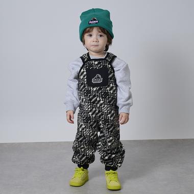 総柄フリースサロペット