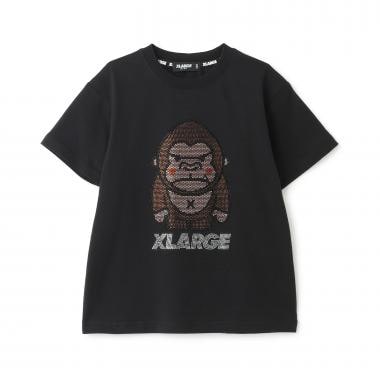 ラインストーンファニーゴリラ 半袖Tシャツ