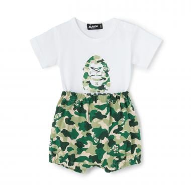 ファニーゴリラカモ総柄 ベビー半袖セットアップ