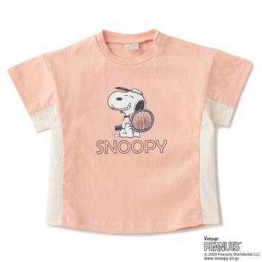 Narumiya Online ナルミヤ オンラインの公式通販サイト Peanutsコラボ スヌーピープリント脇切り替えtシャツ 80 黄 キッズ