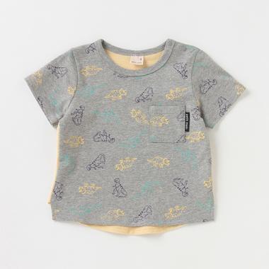 恐竜総柄プリントTシャツ