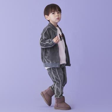 ベロアジャージセットアップ(80cm モス グリーン): キッズ ベロアジャージセットアップ(80cm モス グリーン): キッズ