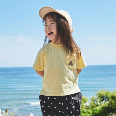 【タフコットン】クマ刺しゅうTシャツ