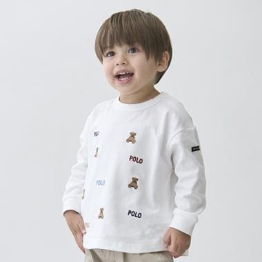【POLO BCS】くまロゴ刺しゅう長袖Tシャツ