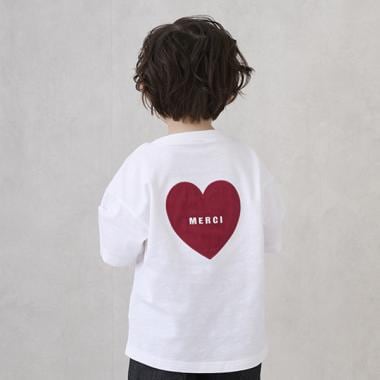 【防汚加工】背中ハート半袖Tシャツ