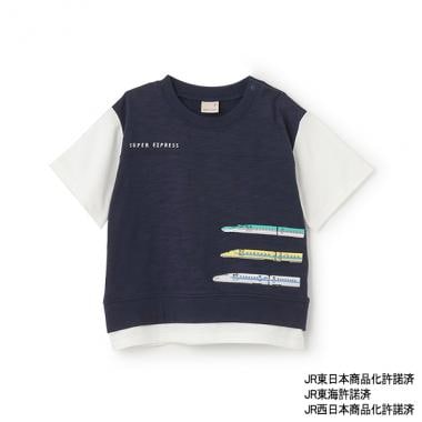 【新幹線】袖配色半袖Tシャツ