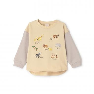 動物刺しゅう長袖Tシャツ