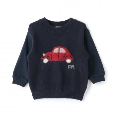 ニット柄ドッキングトレーナー