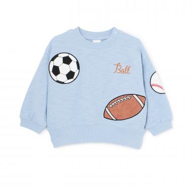 ボールアップリケ長袖T