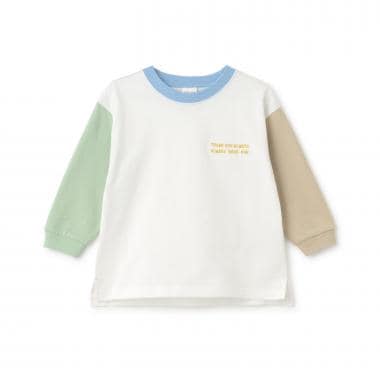 【食品防汚】配色ゆるっと長袖Tシャツ