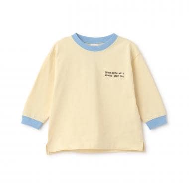 【食品防汚】配色ゆるっと長袖Tシャツ