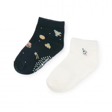 宇宙柄ショートソックス2P