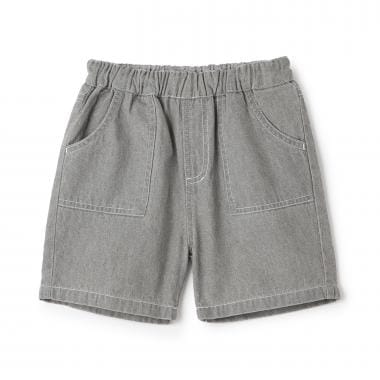 【接触冷感】ブリーチ加工デニムハーフパンツ